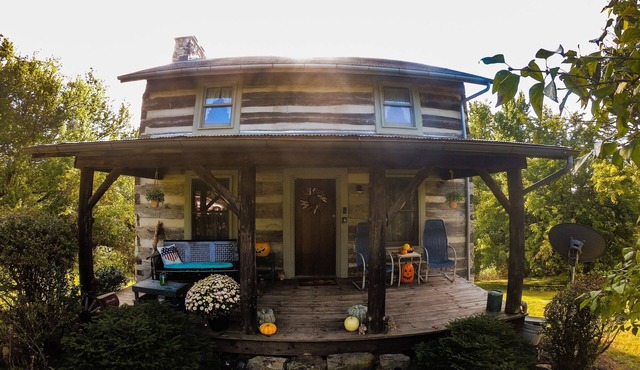 Rustic, comfortable, secluded, hand hewn, turn of the century log cabin