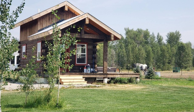 Rustic Country Cabin on horse property with Teton views