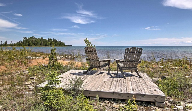Rustic De Tour Village Cabin w/Deck on Lake Huron