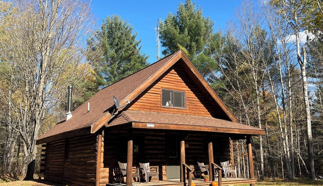 Rustic Forest Getaway has the comforts of home surrounded by woods and water.