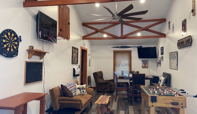 Rustic home on wooded lot, very private. Lake and dock access. Close to trails.