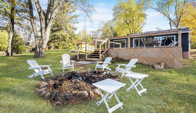 Rustic Lakefront Cottage with Fire Pit and Scenic Views