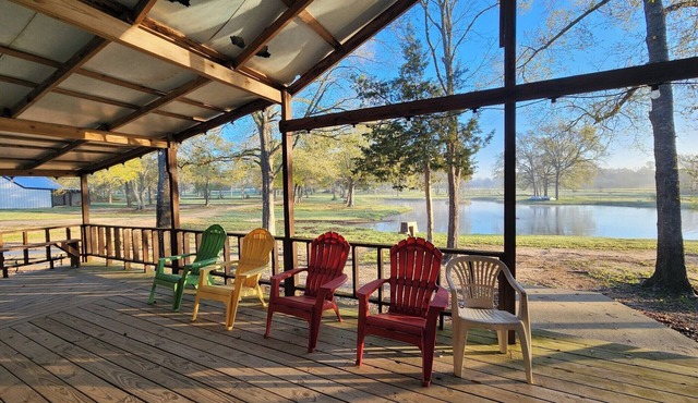 Rustic Ranch Bunkhouse Retreat- Sleeps 28+ -Pool & Pond