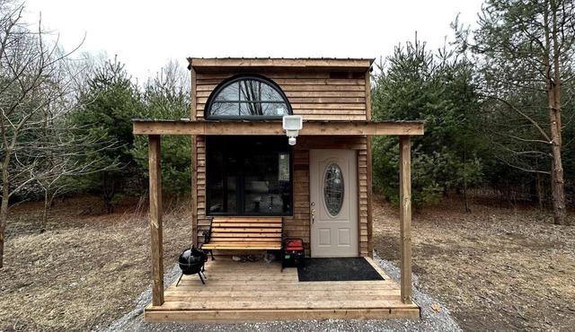 Rustic Tiny Home Surrounded by Nature and Forest Trails in Simcoe, Canada