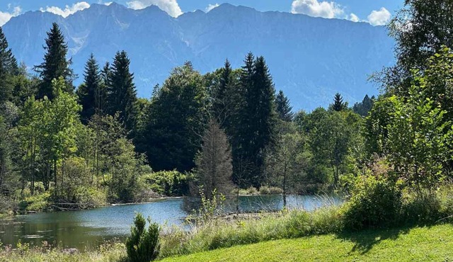 Sachrang: Ferien-wohnung am See mit Bergblick in Sachrang