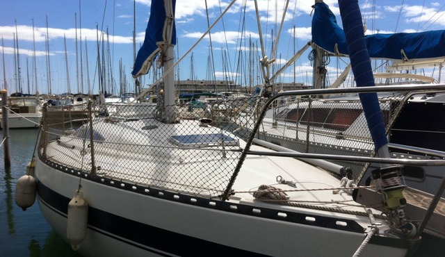 Sailboat at the port of Porquerolles