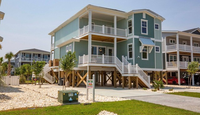 Sally's Sandcastle in Oak Island boasts 7 bedrooms, ocean views, and a private pool.