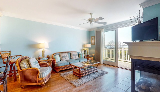 Salt Meadows townhouse w/elevator, gas fireplace & community pool and pier