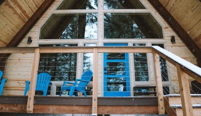 Salted Roots Blue Door A-Frame Cabin