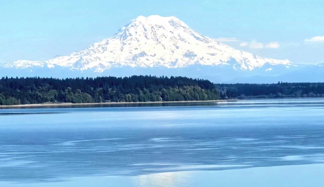 Saltwater Front & Mountain View Quiet Apartment for 2, wifi, AC, Pet Friendly