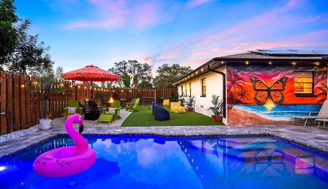 Saltwater Siesta Private Family Retreat | FREE Heated Pool | New! Mini Golf | Game Room | Near Beach | IMG