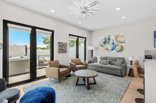 Salty Serenity Villa - New Luxe Escape with Hot Tub Spa & Rocket Views - Walk to Beach