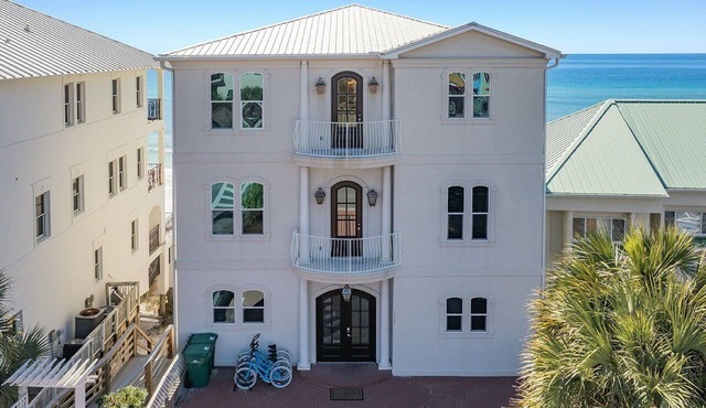 Sanctuary at Frangista Beach - Huge Beachfront Home with Ocean Views, Private Pool & Theater