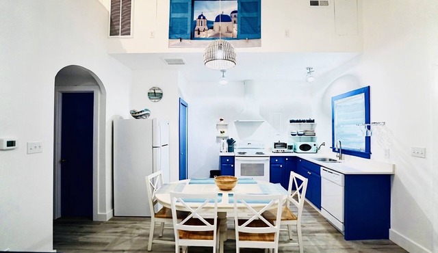 Santorini Cave Style Cottage with Fenced-in Yard