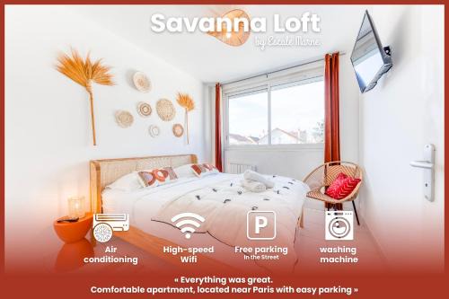 Savanna Loft by Escale-Marne - M8 Tour Eiffel - AC - Climatisation - Parking Gratuit - 102