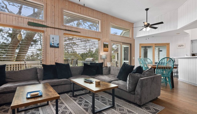 Savor the morning light from the decks and porches; close to lighthouse and ferry