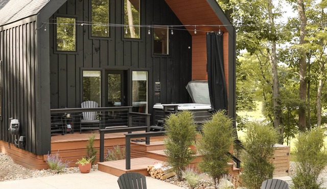 Scandi Cabin Hot Tub 4 Electric Fireplaces