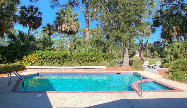 Sea Pines Beach Home with 4+BRs, Private Pool, Golf View & Short Walk to Beach!