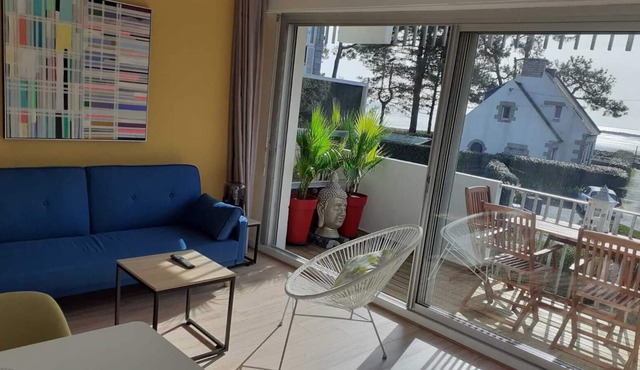 Sea view apartment 50 m from Beaumer beach