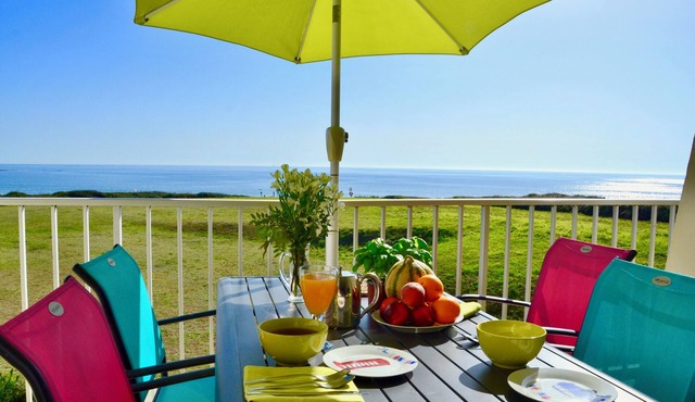 Sea view Guidel beach heated pool gite le Cyrano auvergne-bretagne