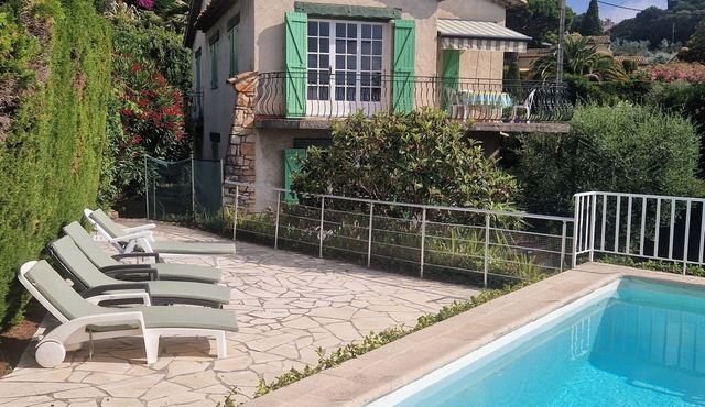Sea view house with pool and shady garden