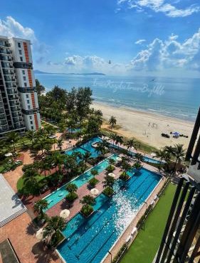 Sea View & Pool View & WiFi & Netflix at Iman Kazoku TimurBay Ville Studio 2BDR