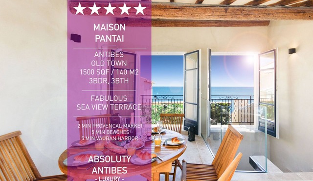 Sea View Retreat · Old Town Antibes · 3BR Home with Terrace & Game Room