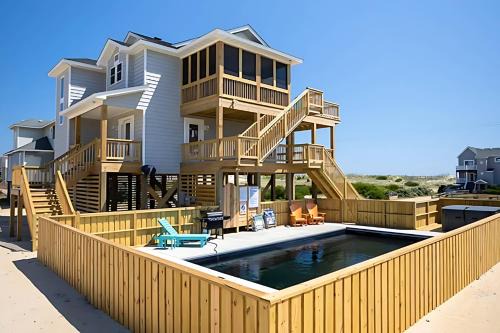 Seabatical - 4x4 Carova Beach, Semi-Oceanfront, Ocean View, Pool, Hot Tub, Flex Stays