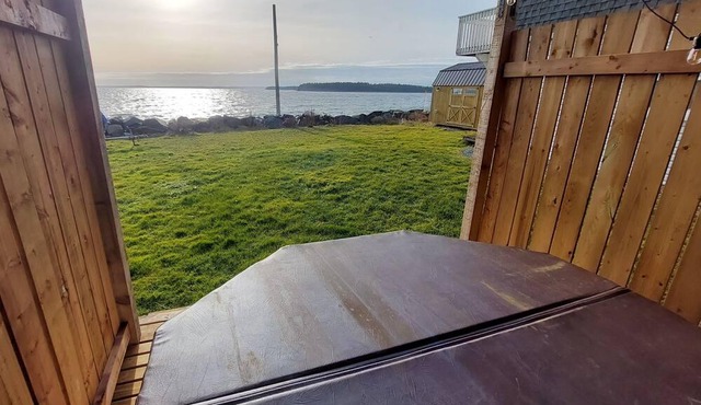 Seafront suite with year-round hot tub.