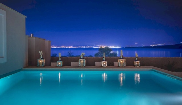 Seafront Villa Prova 2* with a top view, indoor & outdoor pool on Krk