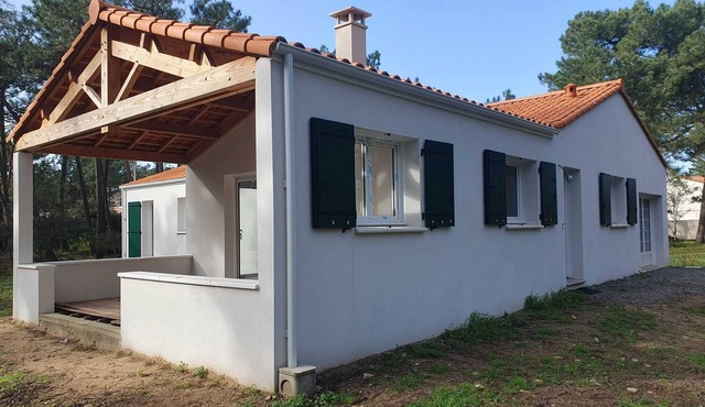 Seaside house in pine forest
