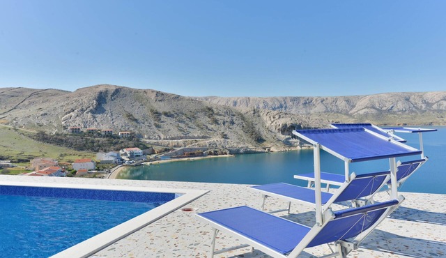 Seaview Villa Marija Metajna with pool
