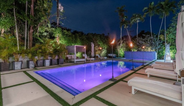 Secluded and Modern Lux Miami Villa w/Waterfall Pool