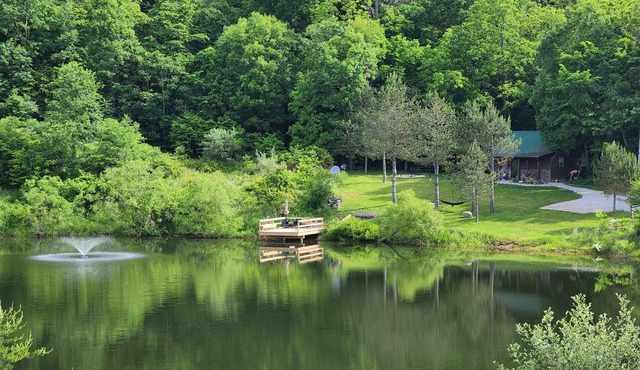 Secluded Cabin near Hocking Hills with Stocked Pond/ Hot Tub on 40 acres