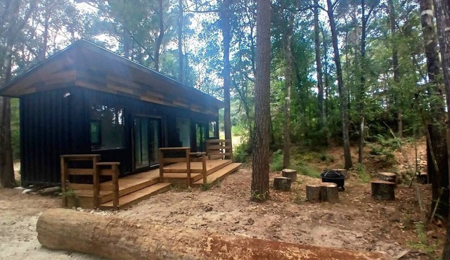 Secluded Container with BBQ for a Waterfront Retreat, Perfect for Fishing and Roasting S'Mores in Grimes County, Texas