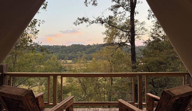 Secluded, cozy and romantic, the Overlook is the perfect glamping getaway.