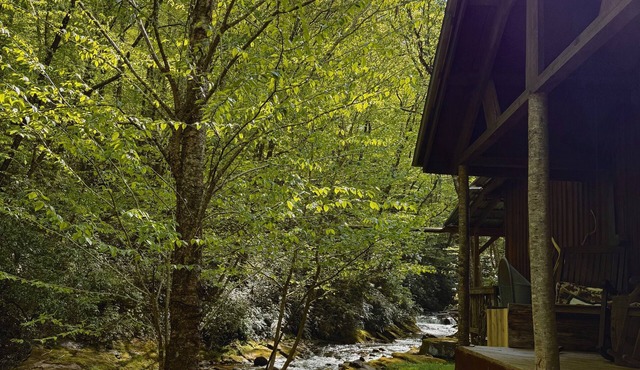 Secluded Creekside Cabin Waterfall Hot Tub Lake Access