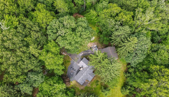 Secluded dog-friendly cottage with firepit, gas grill, patio, internet, & AC