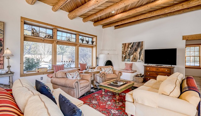 Secluded, dog-friendly adobe home with patio, kivas, & washer/dryer