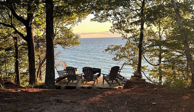 Secluded house with expansive views and private beach on Lake Michigan!