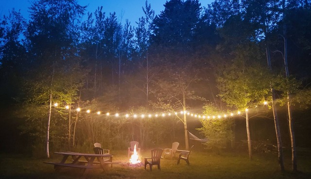 Secluded in the woods. No neighbors in sight.