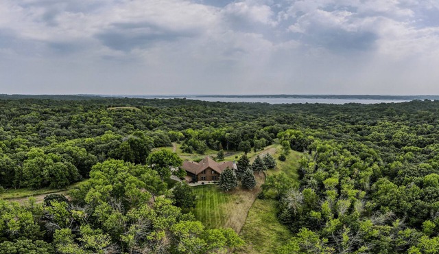 Secluded Lake View Log Cabin on 40 Acres
