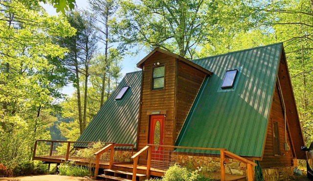Secluded LAKEFRONT Chalet: 2.8acres, Dock, Kayaks and Canoe, Pet Friendly, Wifi