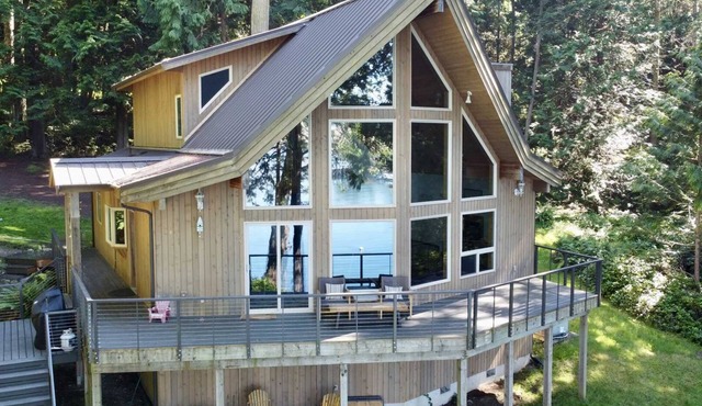 Secluded & light-filled Pacific NW Waterfront home on SJI with views of Speiden Island