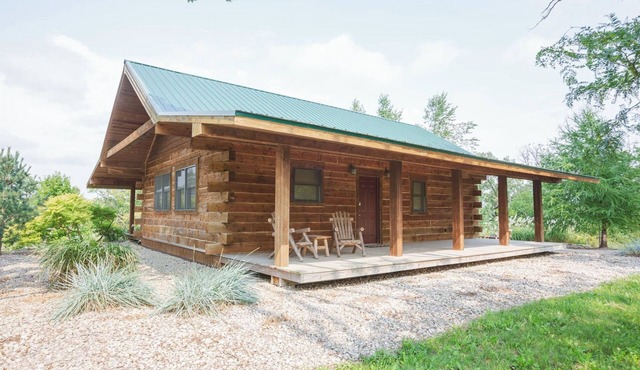 Secluded log cabin at the end of a quiet dead end lane