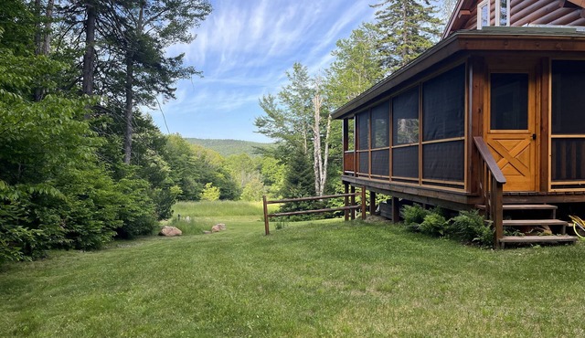 Secluded Log Cabin with Waterfalls, Scenic Views, Pond & EV Outlet