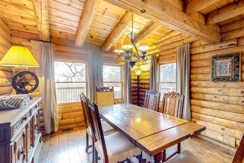 Secluded mtn-view cabin with deck,hot tub, grill, wood stove - dog-friendly