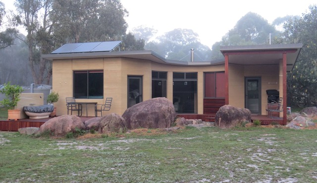 Secluded Off-Grid Rammed Earth Cabin