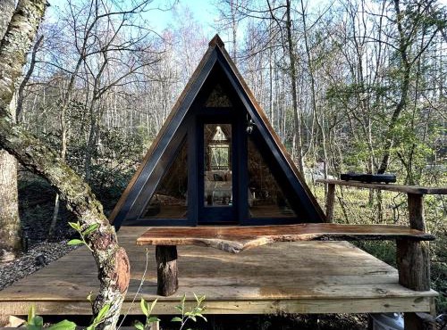 Secluded Off-Grid Cabin Retreat with Fire Pit & Sauna in Zirconia, North Carolina