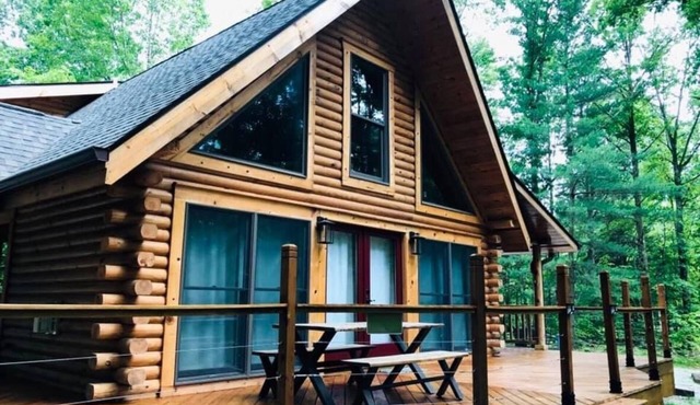 Secluded, pet-friendly, new log cabin.